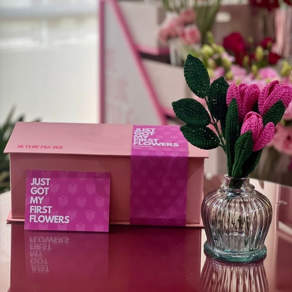 BOX TULIPA CROCHE - My first flowers